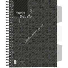 StreetPad színregiszteres spirálfüzet A/5 PP - Fekete