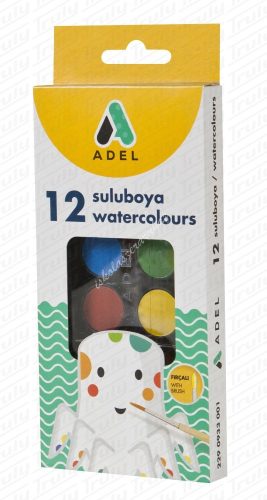 Vízfesték 12 darabos Adel 932 nagygombos
