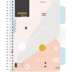 StreetPad színregiszteres spirálfüzet A/5 PP - Absztrakt