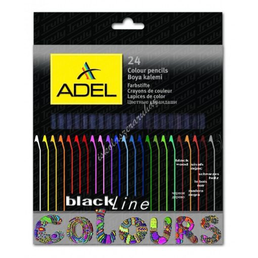 Adel natúr fekete fás színes ceruza készlet, 24-es 2366
