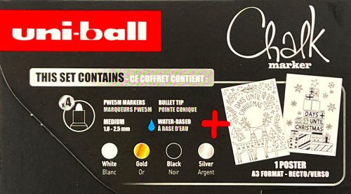 Folyékony kréta Uni PWE-5M 4 darabos karácsonyi - 2 féle 