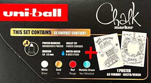 Folyékony kréta Uni PWE-5M 4 darabos karácsonyi - 2 féle 