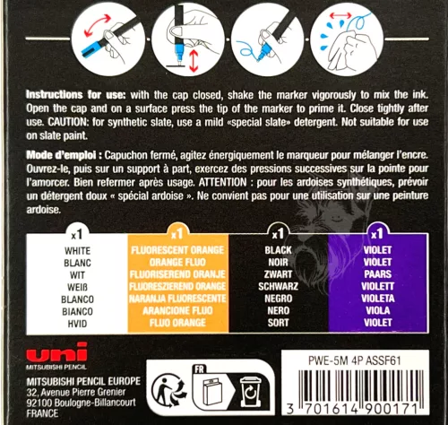 Folyékony kréta Uni vékony PWE-5M 4 darabos Halloween