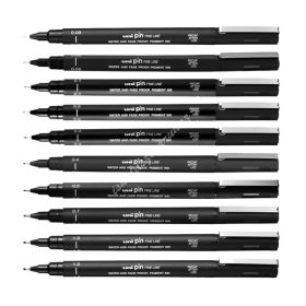 UNI PIN rajzmarker fekete 11 méretben